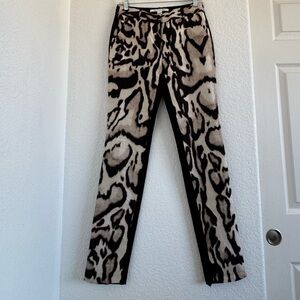 Diane Von Furstenberg Black and Cream Patterned Pants